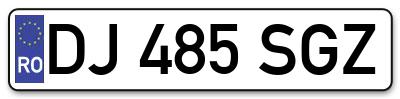 Placuta inmatriculare numar auto  DJ-485-SGZ, DJ 485 SGZ, DJ485SGZ