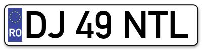 Placuta inmatriculare numar auto  DJ-49-NTL, DJ 49 NTL, DJ49NTL