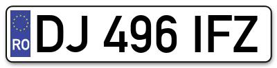 Placuta inmatriculare numar auto  DJ-496-IFZ, DJ 496 IFZ, DJ496IFZ