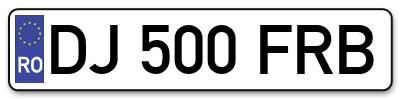 Placuta inmatriculare numar auto  DJ-500-FRB, DJ 500 FRB, DJ500FRB