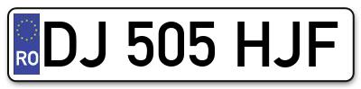 Placuta inmatriculare numar auto  DJ-505-HJF, DJ 505 HJF, DJ505HJF