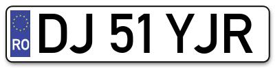 Placuta inmatriculare numar auto  DJ-51-YJR, DJ 51 YJR, DJ51YJR