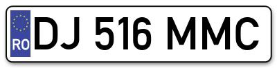 Placuta inmatriculare numar auto  DJ-516-MMC, DJ 516 MMC, DJ516MMC