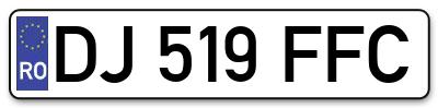 Placuta inmatriculare numar auto  DJ-519-FFC, DJ 519 FFC, DJ519FFC