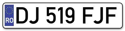Placuta inmatriculare numar auto  DJ-519-FJF, DJ 519 FJF, DJ519FJF