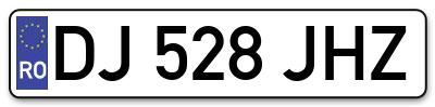 Placuta inmatriculare numar auto  DJ-528-JHZ, DJ 528 JHZ, DJ528JHZ