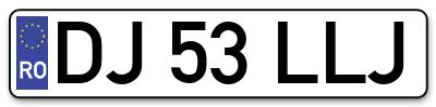 Placuta inmatriculare numar auto  DJ-53-LLJ, DJ 53 LLJ, DJ53LLJ