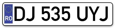 Placuta inmatriculare numar auto  DJ-535-UYJ, DJ 535 UYJ, DJ535UYJ