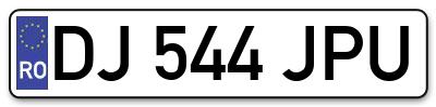 Placuta inmatriculare numar auto  DJ-544-JPU, DJ 544 JPU, DJ544JPU
