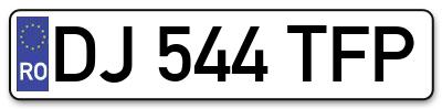 Placuta inmatriculare numar auto  DJ-544-TFP, DJ 544 TFP, DJ544TFP