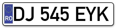 Placuta inmatriculare numar auto  DJ-545-EYK, DJ 545 EYK, DJ545EYK