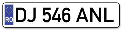 Placuta inmatriculare numar auto  DJ-546-ANL, DJ 546 ANL, DJ546ANL