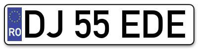Placuta inmatriculare numar auto  DJ-55-EDE, DJ 55 EDE, DJ55EDE