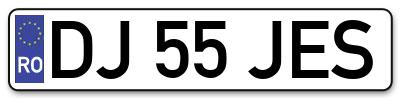 Placuta inmatriculare numar auto  DJ-55-JES, DJ 55 JES, DJ55JES
