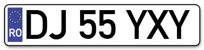 Placuta inmatriculare numar auto  DJ-55-YXY, DJ 55 YXY, DJ55YXY