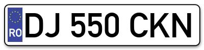 Placuta inmatriculare numar auto  DJ-550-CKN, DJ 550 CKN, DJ550CKN