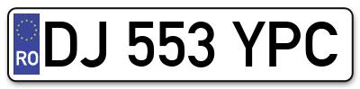 Placuta inmatriculare numar auto  DJ-553-YPC, DJ 553 YPC, DJ553YPC