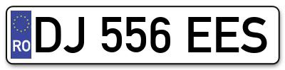 Placuta inmatriculare numar auto  DJ-556-EES, DJ 556 EES, DJ556EES