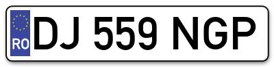 Placuta inmatriculare numar auto  DJ-559-NGP, DJ 559 NGP, DJ559NGP