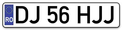 Placuta inmatriculare numar auto  DJ-56-HJJ, DJ 56 HJJ, DJ56HJJ