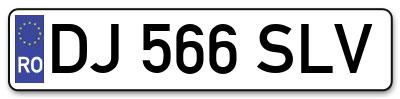 Placuta inmatriculare numar auto  DJ-566-SLV, DJ 566 SLV, DJ566SLV