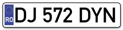 Placuta inmatriculare numar auto  DJ-572-DYN, DJ 572 DYN, DJ572DYN