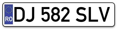 Placuta inmatriculare numar auto  DJ-582-SLV, DJ 582 SLV, DJ582SLV
