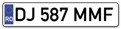Placuta inmatriculare numar auto  DJ-587-MMF, DJ 587 MMF, DJ587MMF