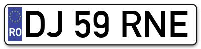 Placuta inmatriculare numar auto  DJ-59-RNE, DJ 59 RNE, DJ59RNE