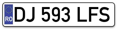 Placuta inmatriculare numar auto  DJ-593-LFS, DJ 593 LFS, DJ593LFS