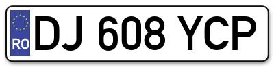 Placuta inmatriculare numar auto  DJ-608-YCP, DJ 608 YCP, DJ608YCP