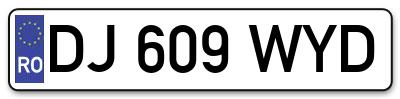 Placuta inmatriculare numar auto  DJ-609-WYD, DJ 609 WYD, DJ609WYD