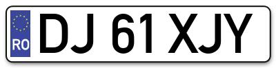 Placuta inmatriculare numar auto  DJ-61-XJY, DJ 61 XJY, DJ61XJY