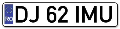 Placuta inmatriculare numar auto  DJ-62-IMU, DJ 62 IMU, DJ62IMU