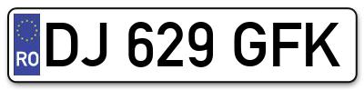 Placuta inmatriculare numar auto  DJ-629-GFK, DJ 629 GFK, DJ629GFK