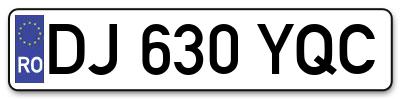 Placuta inmatriculare numar auto  DJ-630-YQC, DJ 630 YQC, DJ630YQC