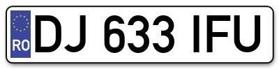 Placuta inmatriculare numar auto  DJ-633-IFU, DJ 633 IFU, DJ633IFU