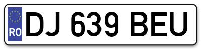 Placuta inmatriculare numar auto  DJ-639-BEU, DJ 639 BEU, DJ639BEU