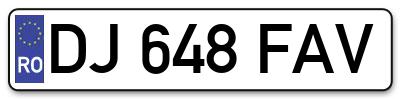 Placuta inmatriculare numar auto  DJ-648-FAV, DJ 648 FAV, DJ648FAV