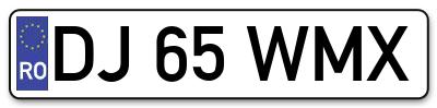 Placuta inmatriculare numar auto  DJ-65-WMX, DJ 65 WMX, DJ65WMX