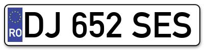 Placuta inmatriculare numar auto  DJ-652-SES, DJ 652 SES, DJ652SES