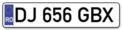 Placuta inmatriculare numar auto  DJ-656-GBX, DJ 656 GBX, DJ656GBX