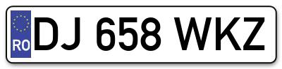 Placuta inmatriculare numar auto  DJ-658-WKZ, DJ 658 WKZ, DJ658WKZ