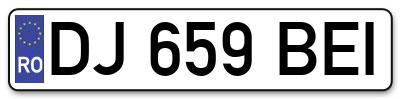 Placuta inmatriculare numar auto  DJ-659-BEI, DJ 659 BEI, DJ659BEI