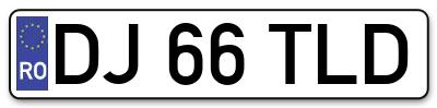 Placuta inmatriculare numar auto  DJ-66-TLD, DJ 66 TLD, DJ66TLD