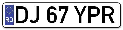 Placuta inmatriculare numar auto  DJ-67-YPR, DJ 67 YPR, DJ67YPR