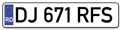 Placuta inmatriculare numar auto  DJ-671-RFS, DJ 671 RFS, DJ671RFS