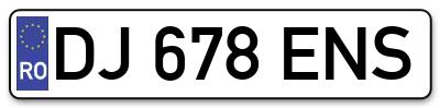 Placuta inmatriculare numar auto  DJ-678-ENS, DJ 678 ENS, DJ678ENS