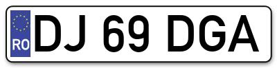 Placuta inmatriculare numar auto  DJ-69-DGA, DJ 69 DGA, DJ69DGA