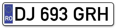 Placuta inmatriculare numar auto  DJ-693-GRH, DJ 693 GRH, DJ693GRH